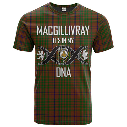 Printivon MacGillivray Hunting Clan DNA In Me Tartan Crest T Shirt