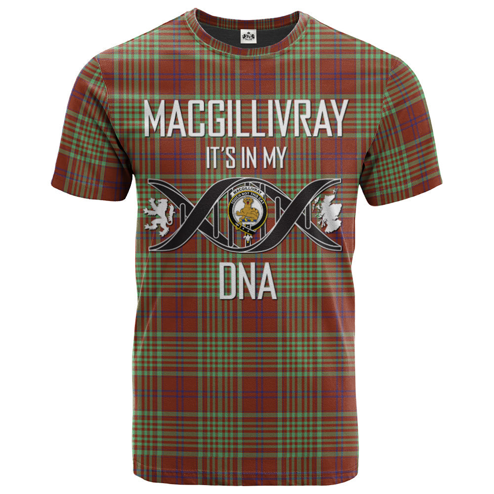 Printivon MacGillivray Hunting Ancient Clan DNA In Me Tartan Crest T Shirt