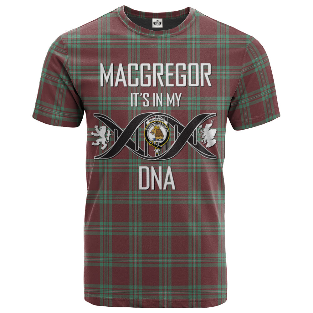 Printivon MacGregor Hunting Ancient Clan DNA In Me Tartan Crest T Shirt