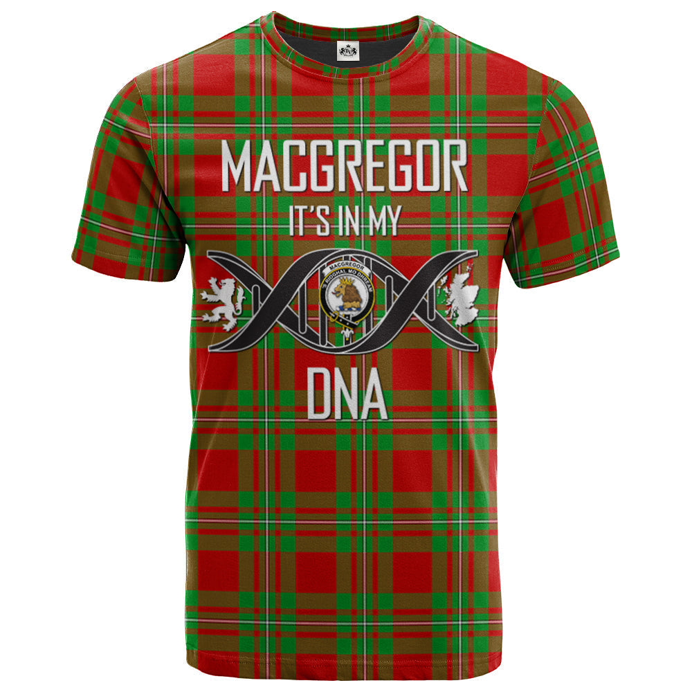 Printivon MacGregor Modern Clan DNA In Me Tartan Crest T Shirt