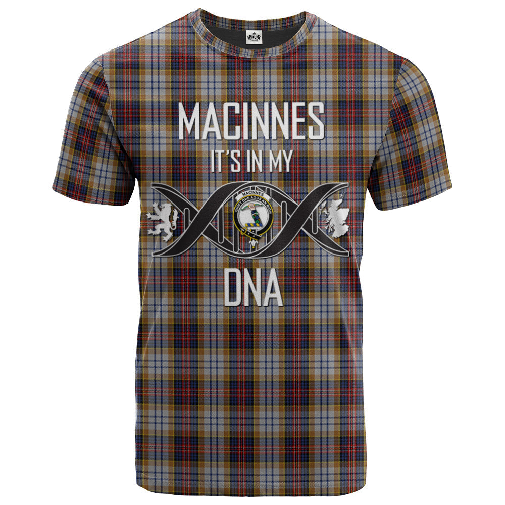 Printivon MacInnes Ancient Hunting Clan DNA In Me Tartan Crest T Shirt