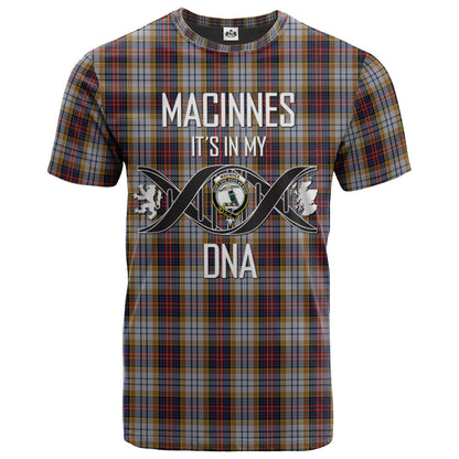 Printivon MacInnes Ancient Hunting Clan DNA In Me Tartan Crest T Shirt