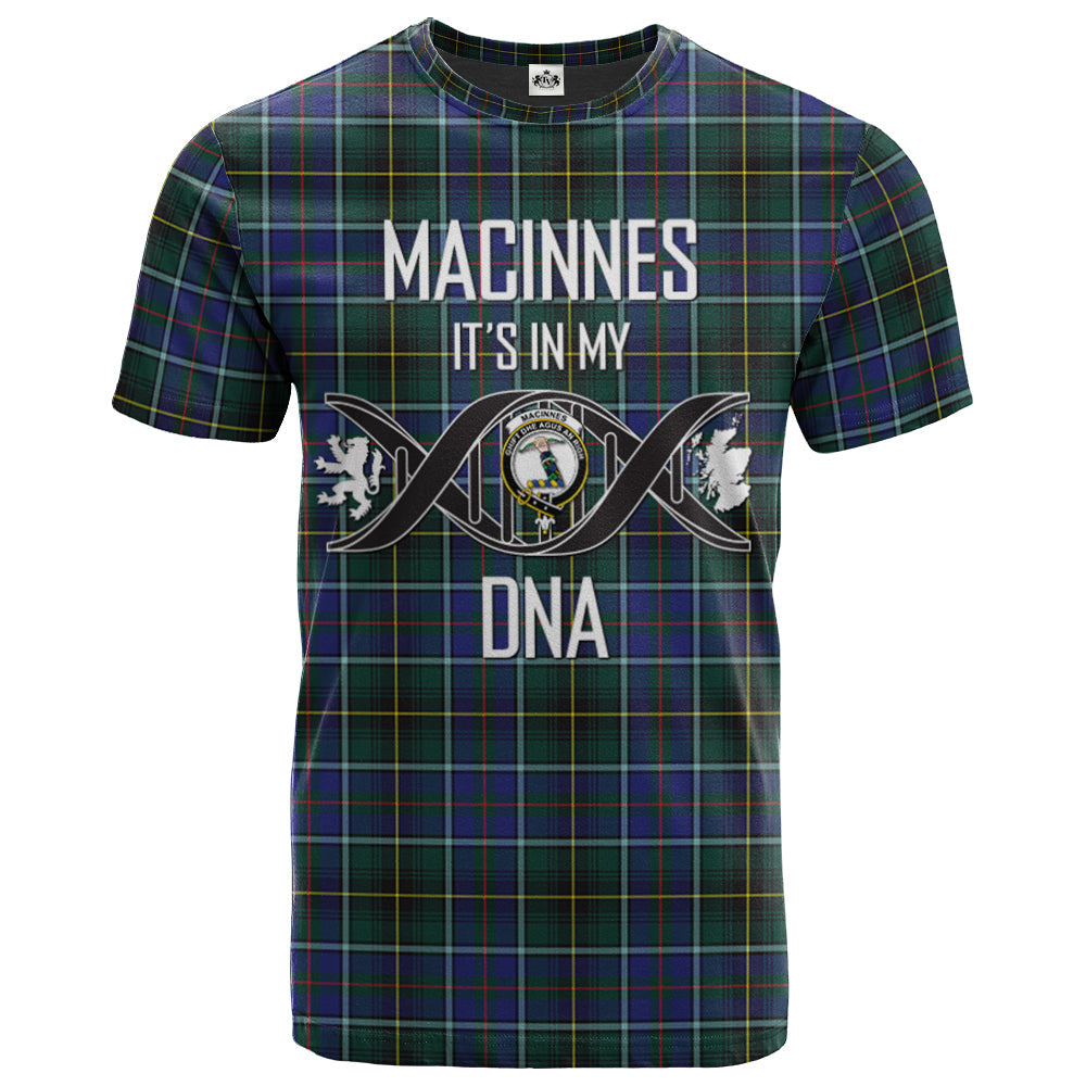 Printivon MacInnes Modern Clan DNA In Me Tartan Crest T Shirt