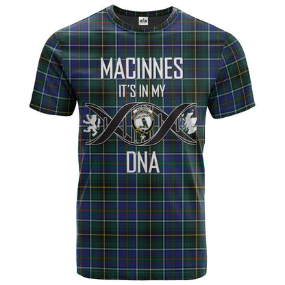 Printivon MacInnes Modern Clan DNA In Me Tartan Crest T Shirt