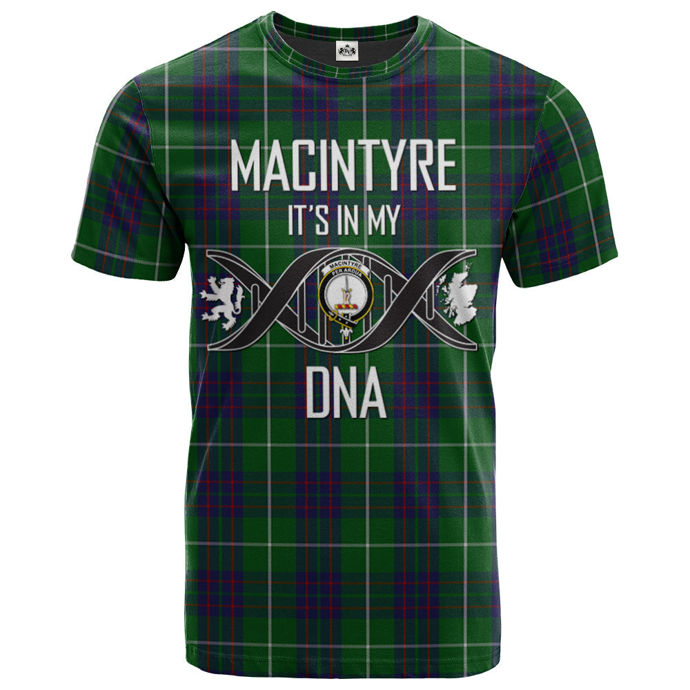 Printivon MacIntyre Hunting Clan DNA In Me Tartan Crest T Shirt