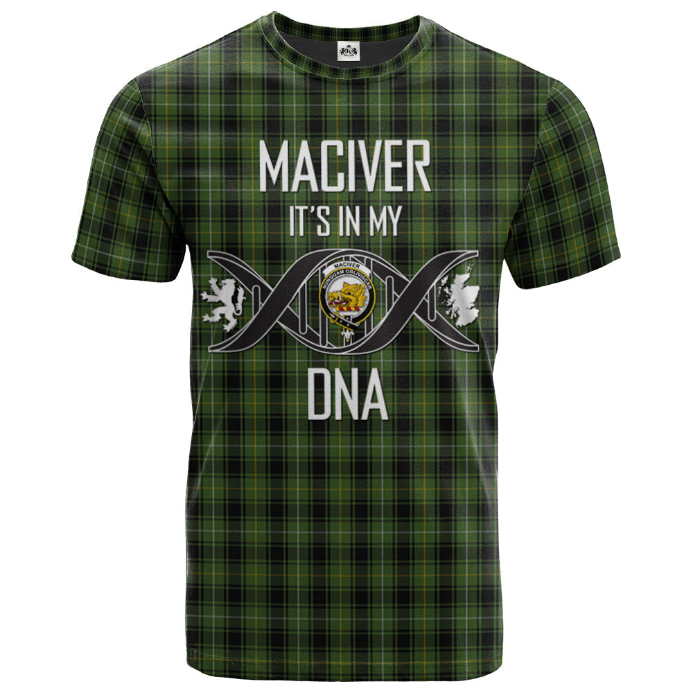 Printivon MacIver Hunting Clan DNA In Me Tartan Crest T Shirt