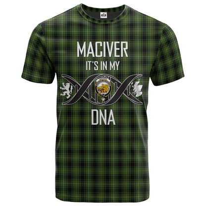 Printivon MacIver Hunting Clan DNA In Me Tartan Crest T Shirt