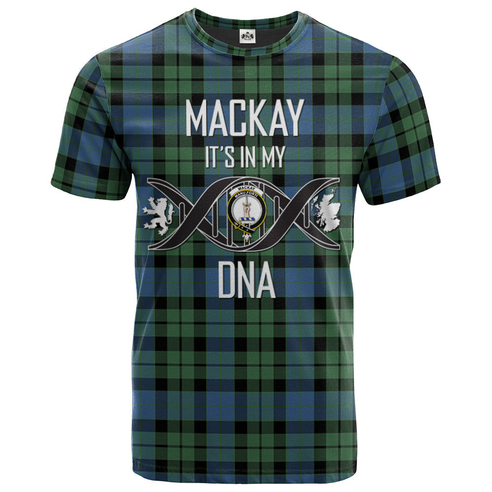 Printivon MacKay Ancient Clan DNA In Me Tartan Crest T Shirt