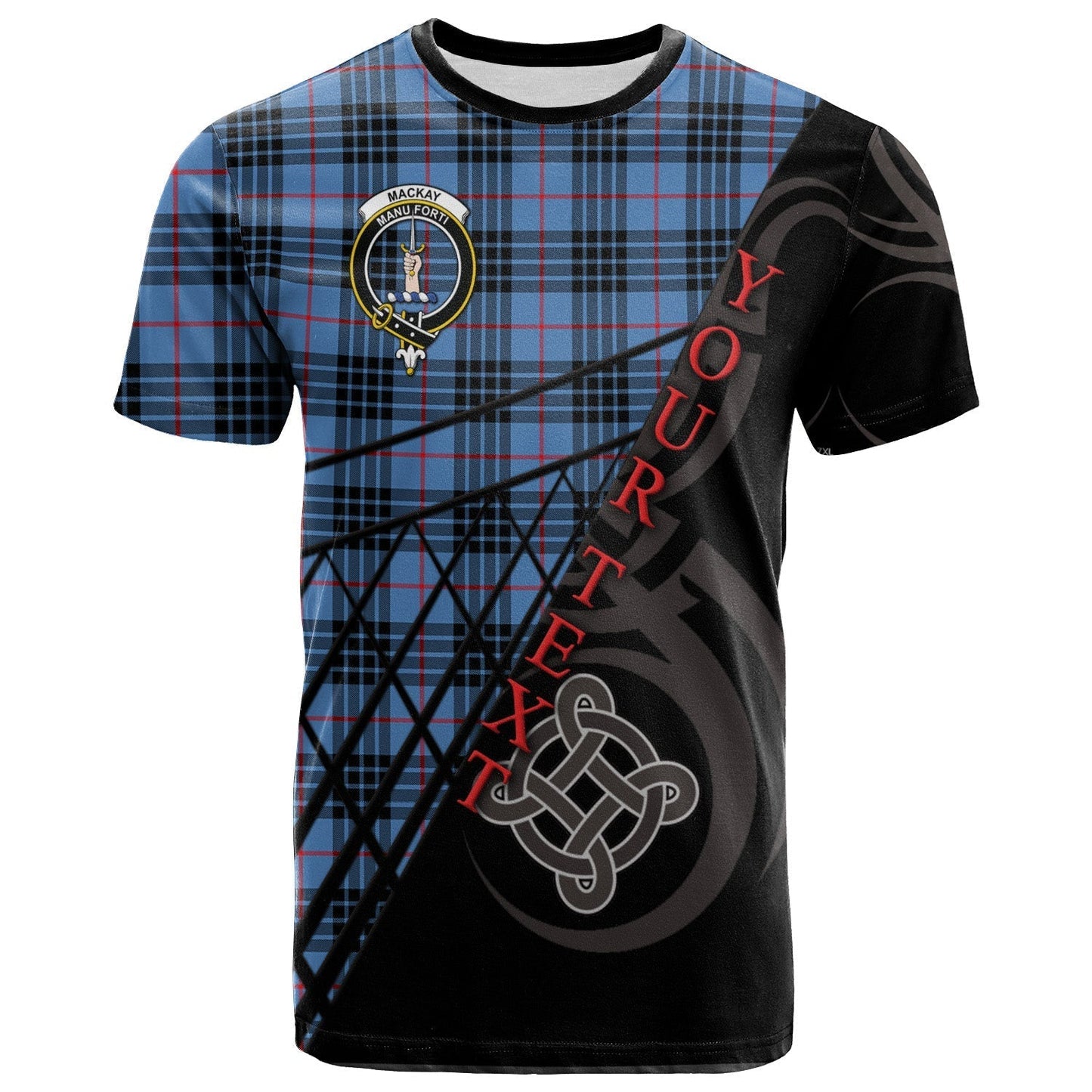 Printivon MacKay Blue T Shirt Pattern Celtic 