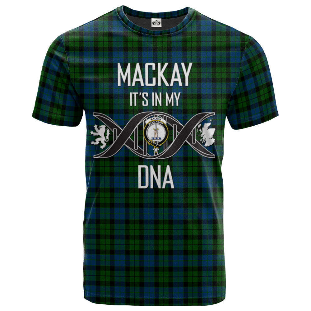 Printivon MacKay Modern Clan DNA In Me Tartan Crest T Shirt