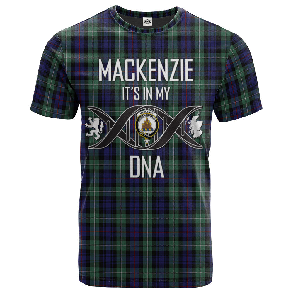 Printivon MacKenzie Hunting Green Clan DNA In Me Tartan Crest T Shirt
