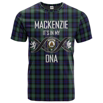 Printivon MacKenzie Hunting Green Clan DNA In Me Tartan Crest T Shirt