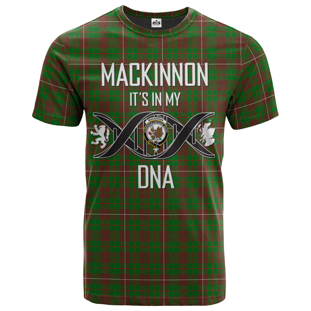 Printivon MacKinnon Hunting Modern Clan DNA In Me Tartan Crest T Shirt