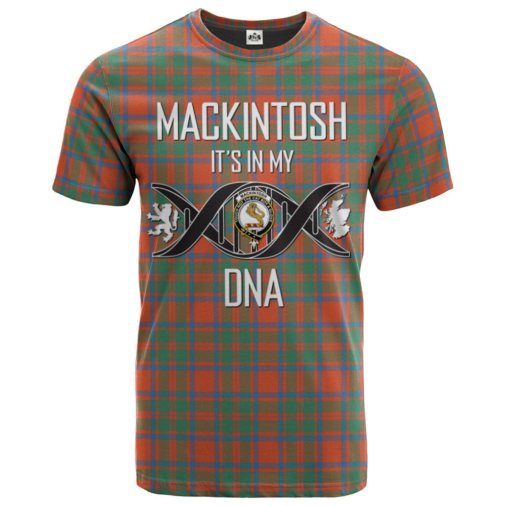 Printivon MacKintosh Ancient Clan DNA In Me Tartan Crest T Shirt