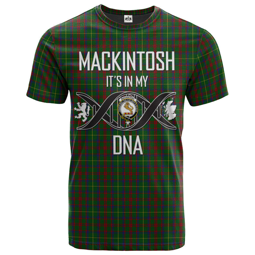 Printivon MacKintosh Hunting Clan DNA In Me Tartan Crest T Shirt