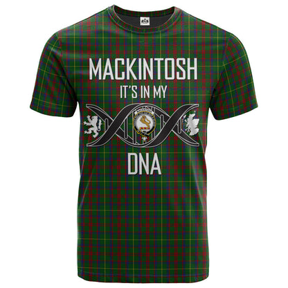 Printivon MacKintosh Hunting Clan DNA In Me Tartan Crest T Shirt