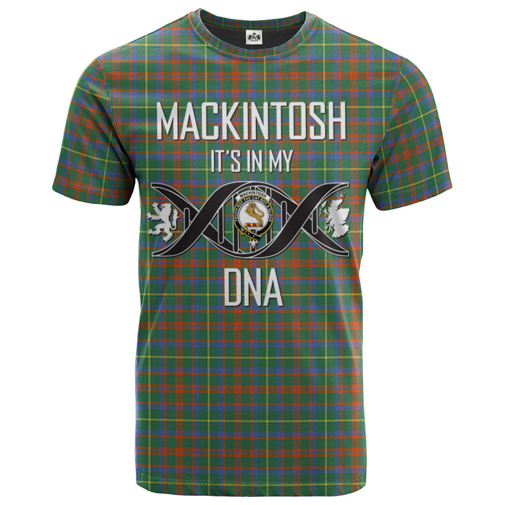 Printivon MacKintosh Hunting Ancient Clan DNA In Me Tartan Crest T Shirt