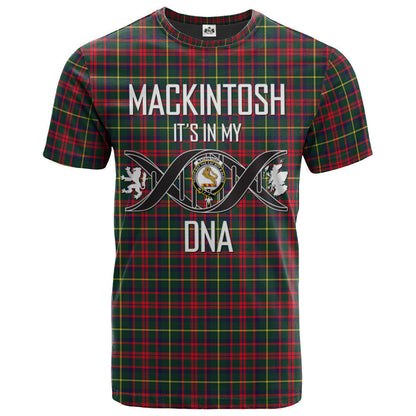 Printivon MacKintosh Hunting Modern Clan DNA In Me Tartan Crest T Shirt