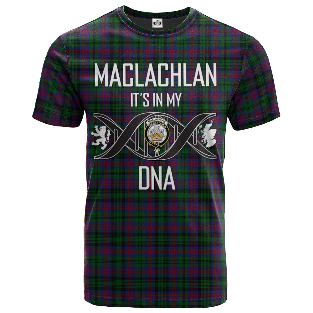 Printivon MacLachlan Hunting Clan DNA In Me Tartan Crest T Shirt