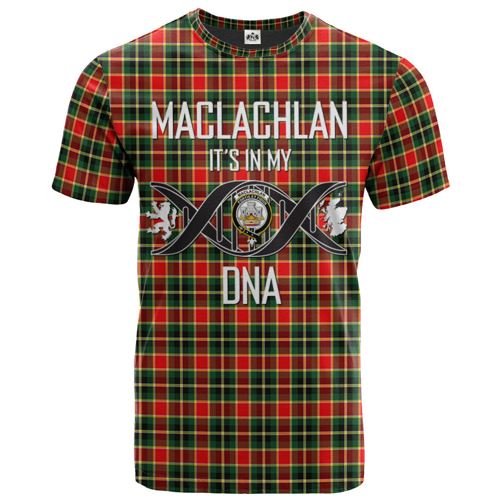 Printivon MacLachlan Hunting Modern Clan DNA In Me Tartan Crest T Shirt