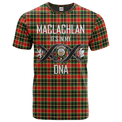 Printivon MacLachlan Hunting Modern Clan DNA In Me Tartan Crest T Shirt