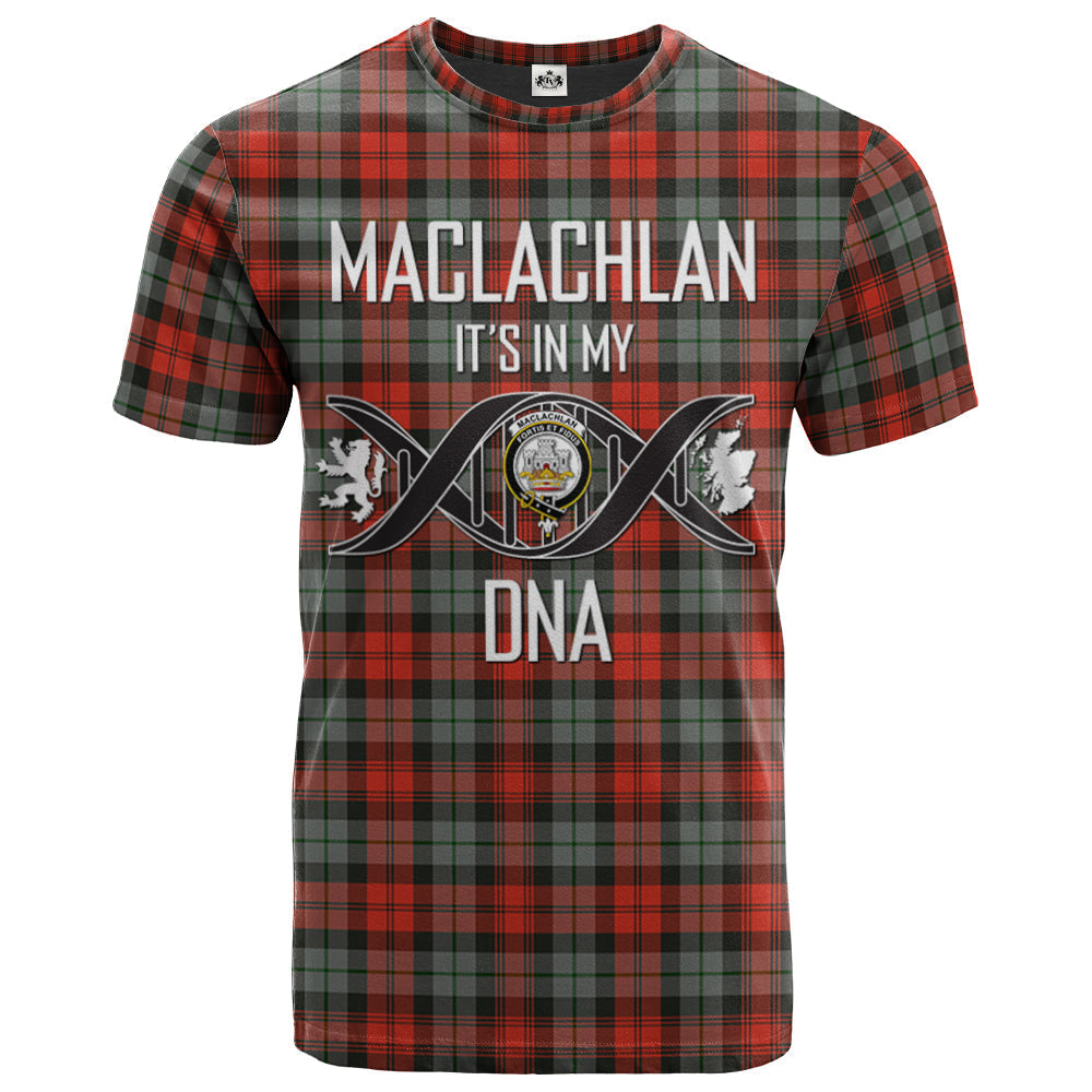 Printivon MacLachlan Weathered Clan DNA In Me Tartan Crest T Shirt