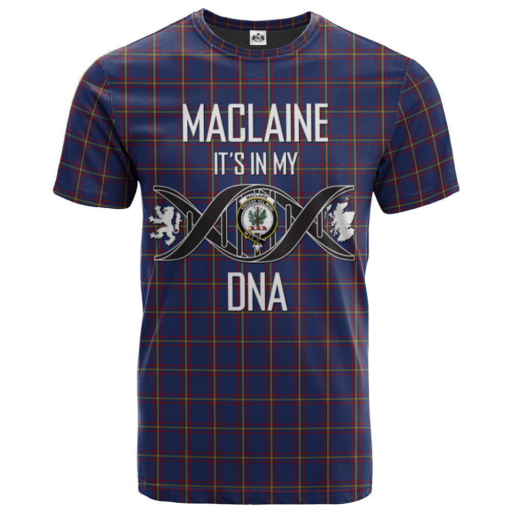 Printivon MacLaine of Lochbuie Clan DNA In Me Tartan Crest T Shirt