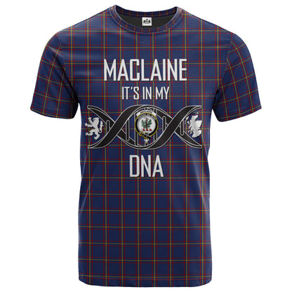 Printivon MacLaine of Lochbuie Clan DNA In Me Tartan Crest T Shirt