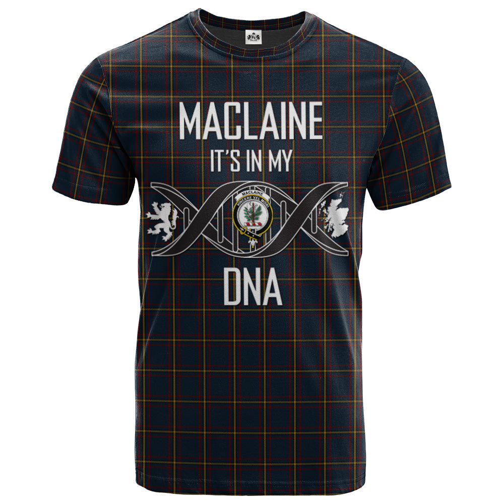 Printivon MacLaine of Lochbuie Hunting Clan DNA In Me Tartan Crest T Shirt