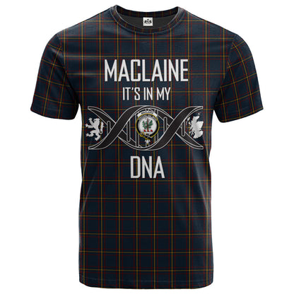 Printivon MacLaine of Lochbuie Hunting Clan DNA In Me Tartan Crest T Shirt