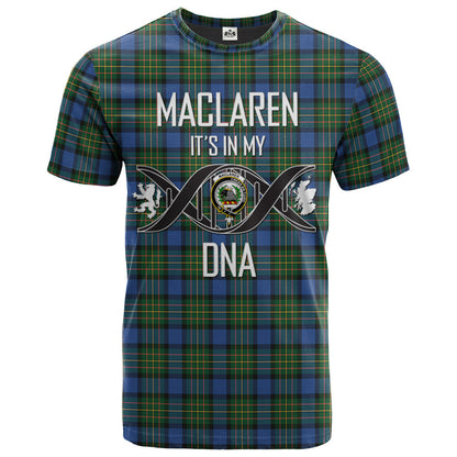 Printivon MacLaren Ancient Clan DNA In Me Tartan Crest T Shirt
