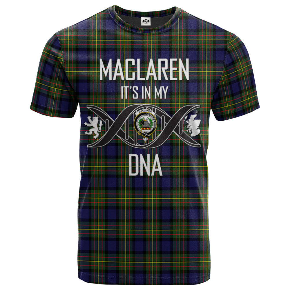 Printivon MacLaren Modern Clan DNA In Me Tartan Crest T Shirt