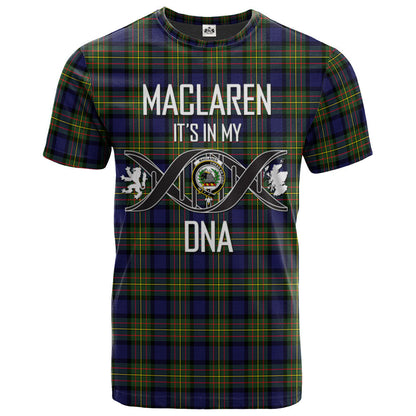 Printivon MacLaren Modern Clan DNA In Me Tartan Crest T Shirt
