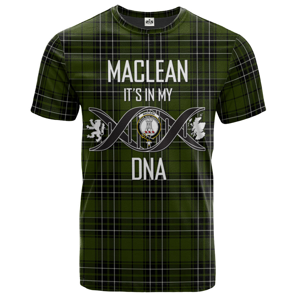 Printivon MacLean Hunting Clan DNA In Me Tartan Crest T Shirt
