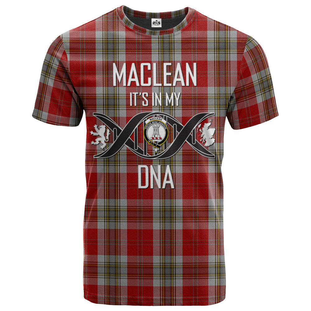 Printivon MacLean of Duart Dress Red Clan DNA In Me Tartan Crest T Shirt