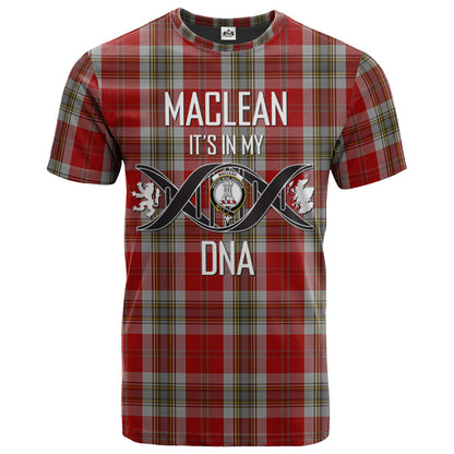 Printivon MacLean of Duart Dress Red Clan DNA In Me Tartan Crest T Shirt