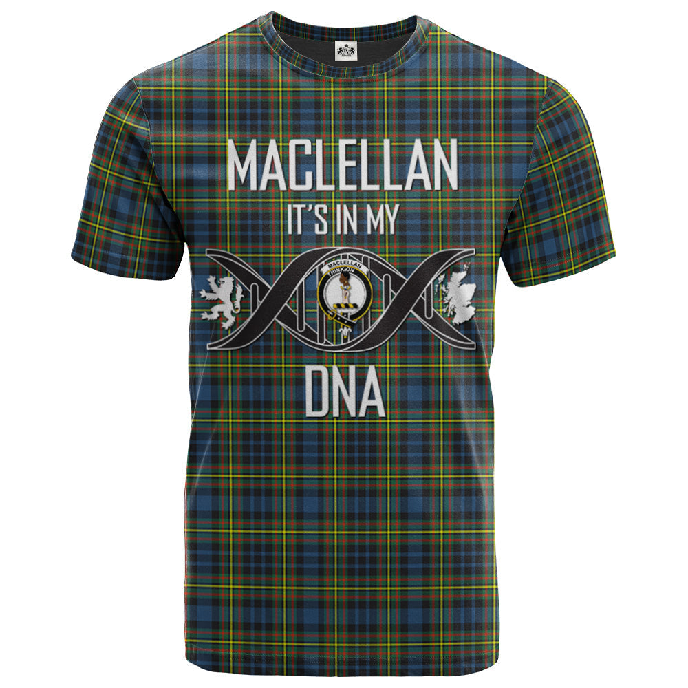 Printivon MacLellan Ancient Clan DNA In Me Tartan Crest T Shirt