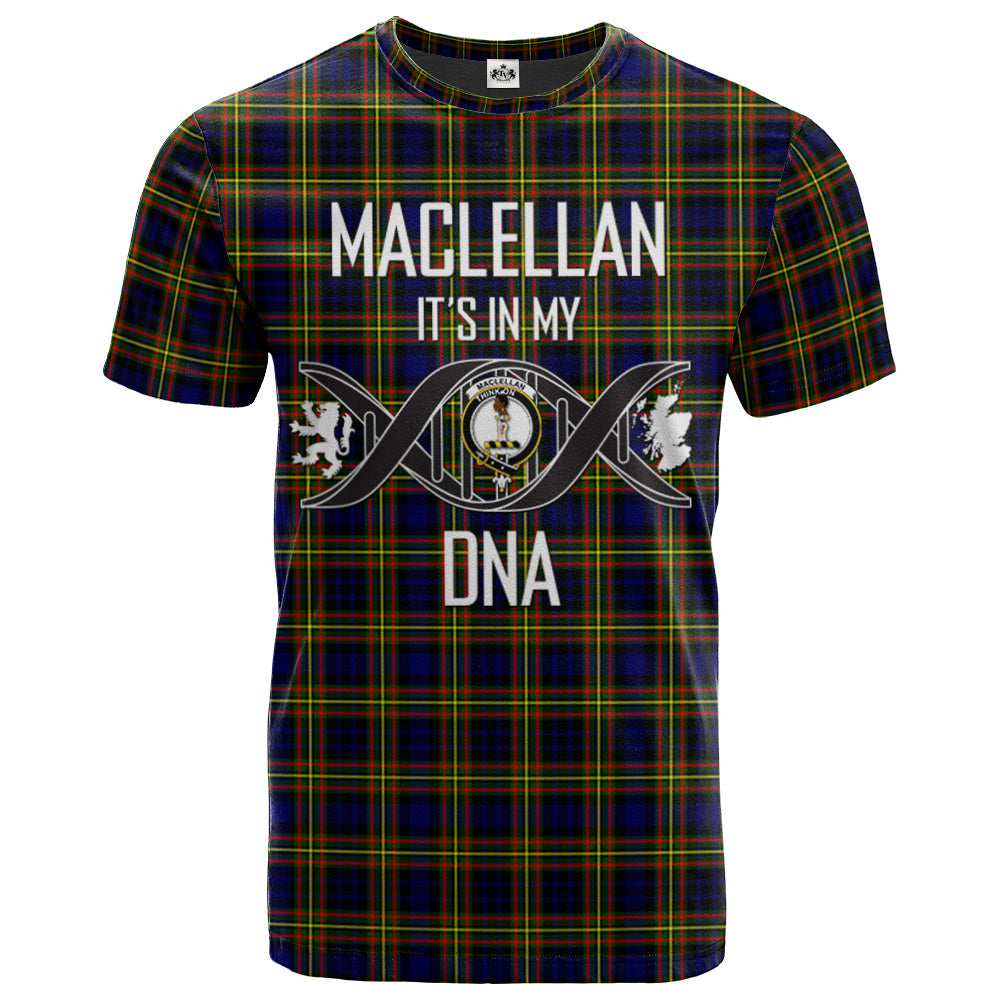 Printivon MacLellan Modern Clan DNA In Me Tartan Crest T Shirt