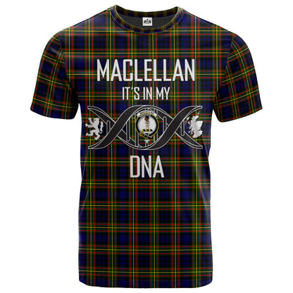 Printivon MacLellan Modern Clan DNA In Me Tartan Crest T Shirt