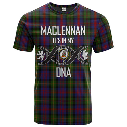 Printivon MacLennan Clan DNA In Me Tartan Crest T Shirt
