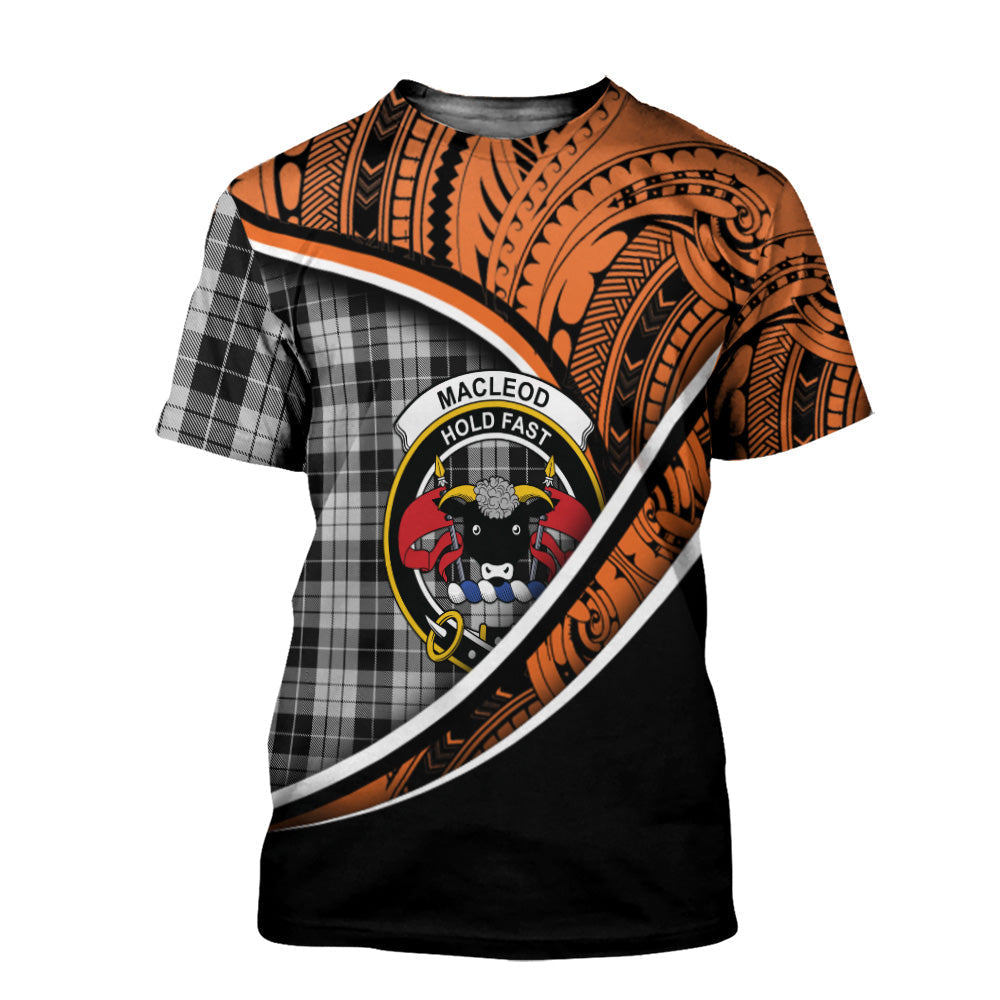 Printivon MacLeod Black and White T Shirt Pattern Polynesian 