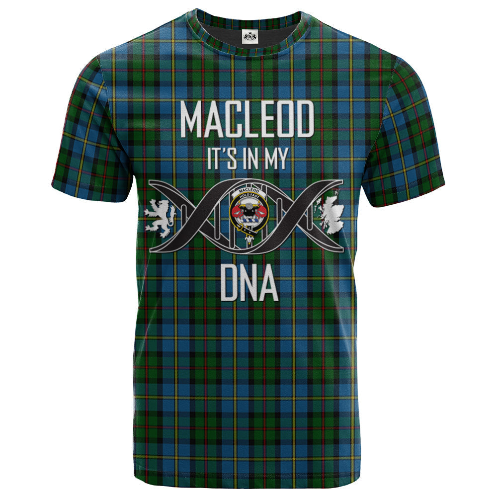 Printivon MacLeod Green Clan DNA In Me Tartan Crest T Shirt