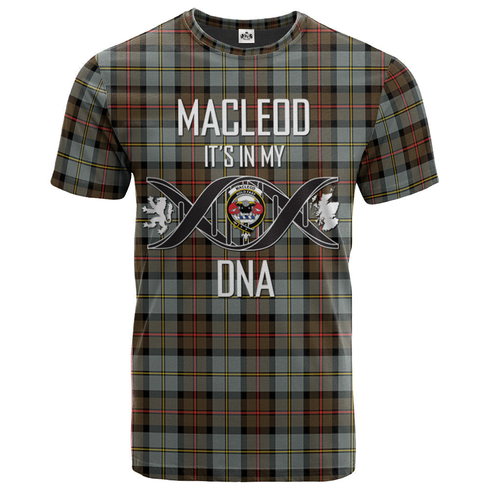 Printivon MacLeod of Harris Weathered Clan DNA In Me Tartan Crest T Shirt