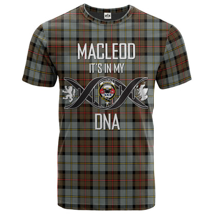Printivon MacLeod of Harris Weathered Clan DNA In Me Tartan Crest T Shirt
