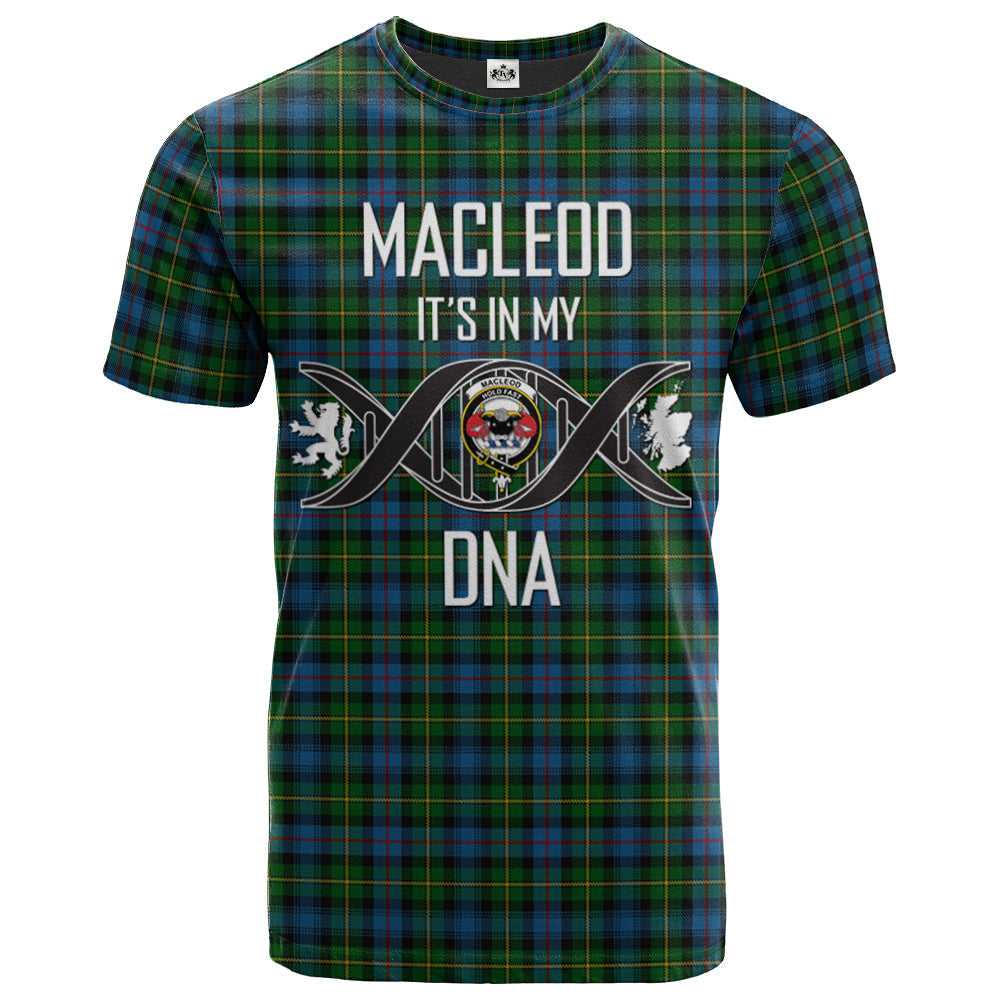 Printivon MacLeod of Skye or Johnston Clan DNA In Me Tartan Crest T Shirt