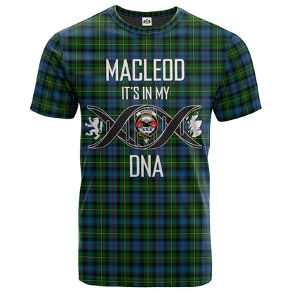 Printivon MacLeod of Skye or Johnston Clan DNA In Me Tartan Crest T Shirt