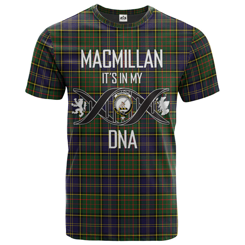 Printivon MacMillan Hunting Modern Clan DNA In Me Tartan Crest T Shirt