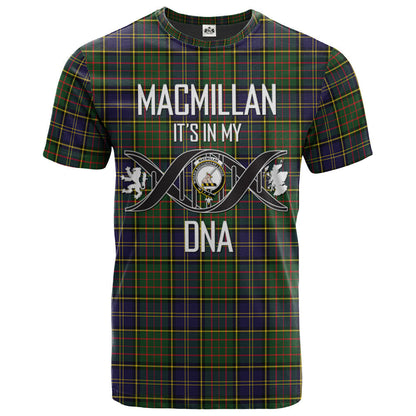 Printivon MacMillan Hunting Modern Clan DNA In Me Tartan Crest T Shirt