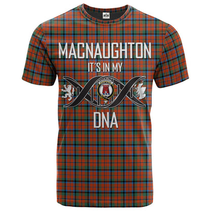 Printivon MacNaughton Ancient Clan DNA In Me Tartan Crest T Shirt