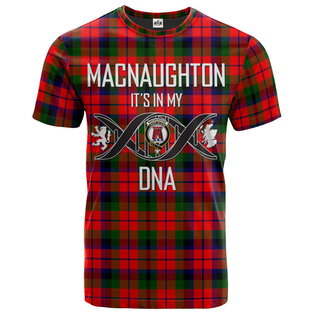 Printivon MacNaughton Modern Clan DNA In Me Tartan Crest T Shirt